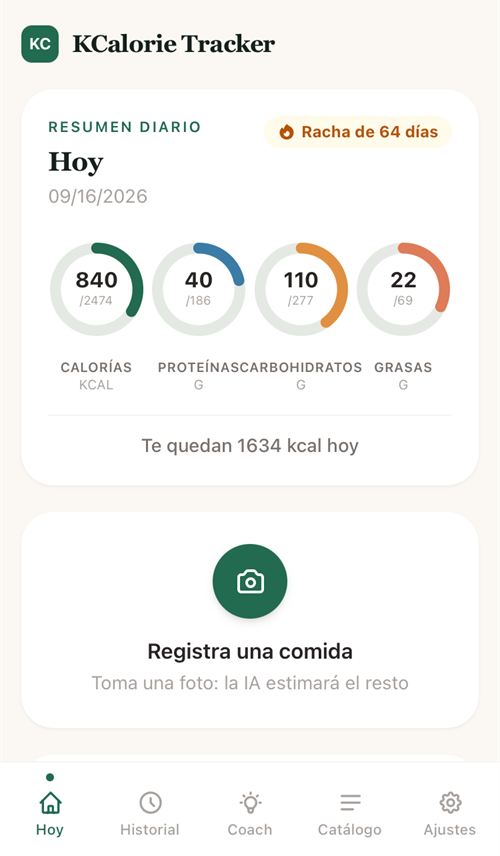 The Today screen in Spanish.